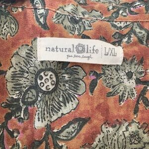 Natural Life Orange Floral Blouse